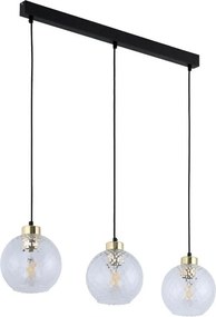 Lampa wisząca LED na lince DEVON 3xE27/15W/230V czarny/przezroczysty