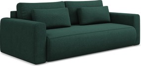 Kanapa 3-osobowa z funkcją spania - z tkaniny strukturalnej - butelkowa zieleń - KAPUA