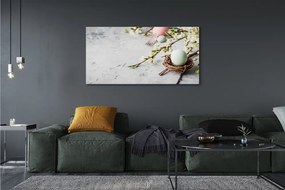 Duży obraz na płótnie Kwiaty i Jajka Wielkanocne