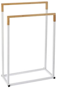 Biały podwójny wieszak stojący na ręczniki L0-F23