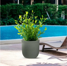 Wazon z żywicy cylindrycznej Raffaello Verde 35x34 cm do roślin doniczkowych i ogrodowych