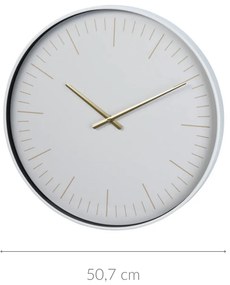 Zegar ścienny nowoczesny, złote wskazówki, Ø 50,7 cm