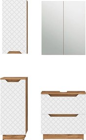 Zestaw mebli łazienkowych dąb/biały ze strukturą płytek 59.8x32x62.5 lotta