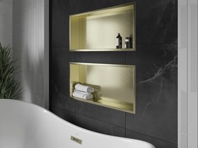 Mexen X-Wall-R półka wnękowa z kołnierzem 75 x 30 cm, złota szczotkowana - 1950753010