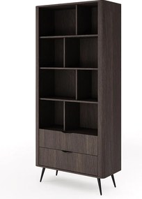 Regał biblioteczny, dąb Dunin w połączeniu z czernią, 88,2 x 193,8 x 38 cm