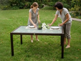 Stół ogrodowy z technorattanu 150 x 90 cm AVVICENTE brąz