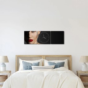 Obraz - Portret kobiety w kapeluszu (z zegarem) (90x30 cm)