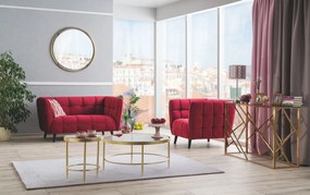 Sofa CASTELLO VELVET 2 bordowa SIGNAL