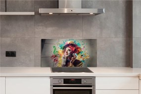 Panel szklany do Kuchni Artystyczny Klaun i Muzyka