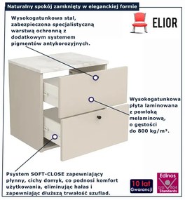 Szafka łazienkowa pod umywalkę kaszmir + marmur R9-P14