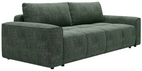 Kanapa rozkłądana 4-osobowa z tkaniny teksturowanej zielonej MINTURNO
