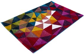Dywan nowoczesny 3D Folk Trójkąty wielokolorowy 120 cm x 170 cm