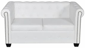 2-osobowa biała sofa w stylu Chesterfield - Charlotte 2Q