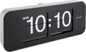 Zegar ścienny szeroki Flip - srebrny