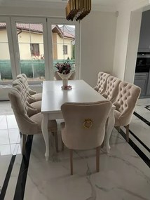 Tapicerowane krzesło pikowane Madame 2 w stylu glamour
