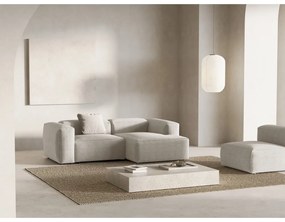 Beżowy sztruksowy narożnik (prawostronny/z szezlongiem) Bergano – Cosmopolitan Design
