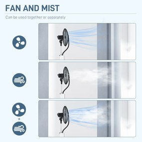 HOMCOM Wentylator Stojący z Nawilżaniem i Funkcją Cichego Snu, Mobilny, Sterowanie Zdalne, Czarny/Biały