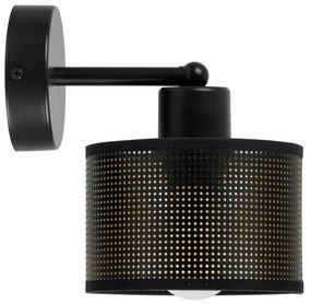 Czarny kinkiet jednopunktowy z czarnym abażurem WD-BE-1010SC-SC