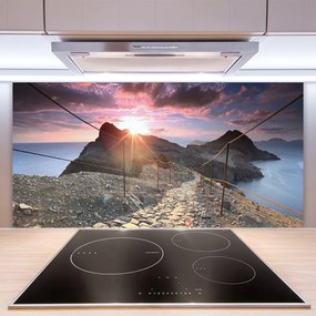 Dekor Szklany do Kuchni Szlak nad Przepaścią o Zmierzchu