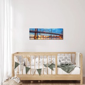 Obraz - Most Benjamina Franklina, Filadelfia (z zegarem) (90x30 cm)