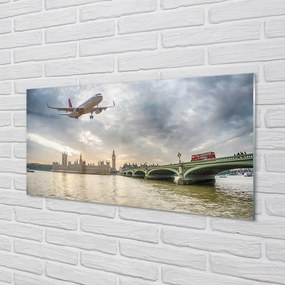 Szklany Panel Samolot w Białych Chmurach