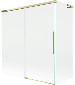 Mexen Rox L parawan nawannowy 2-skrzydłowy rozsuwany 150 + 70 x 150 cm, transparent, złoty - 8C9L-150-070-50-00