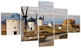 Obraz - Wiatraki Consuegra, Hiszpania (125x70 cm)