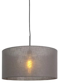 Lampa wisząca czarna klosz szary 50cm - Combi Nowoczesny Oswietlenie wewnetrzne