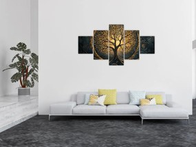 Obraz – Drzewo ze złotą aurą (125x70 cm)