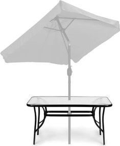 Stół ogrodowy 160x90 cm z otworem na parasol Tulum 094, czarny