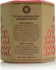 Świeca organiczna Desi Gulab - Rose 200 g w bursztynowym szkle