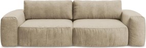 Jasnobrązowa rozkładana sofa z tkaniny szenilowej 275 cm Kuki – Makamii