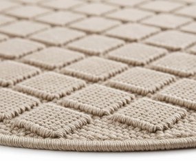 Dywan nowoczesny Helix 3D beżowy koło 120 cm x 120 cm