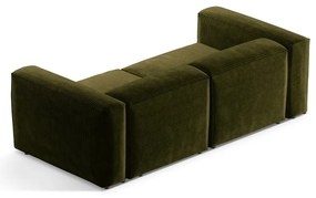 Zielona sztruksowa sofa 224 cm Bergano – Cosmopolitan Design