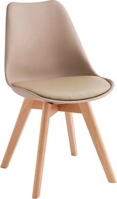 Komplet 2 krzeseł "Stilezze" w kolorze gołębiej szarości, tapicerowanych sztuczną skórą, z drewnianymi nogami, 52x48,5 cm, 82h