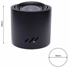 LAMPA SUFITOWA TUBO BLACK 1xAR111 (BEZ ŻARÓWKI)