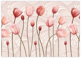 Obraz na szkle - Różowe tulipany (70x50 cm)