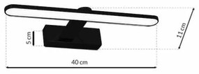 Kinkiet SPLASH BLACK 40cm 8W LED