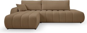 Masseno Narożnik GIOIA z funkcją spania i pojemnikiem na pościel Narozniki L, Rozkładana sofa - Brązowy, LAMBI 4