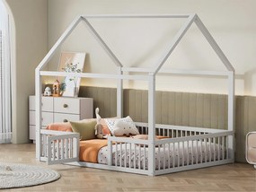 Łóżko dla dziecka - 140x200cm - z litego drewna - Białe