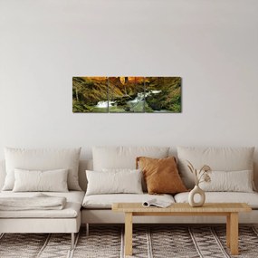Obraz - Las (z zegarem) (90x30 cm)