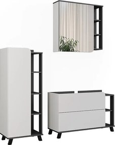 Zestaw mebli łazienkowych antracyt/biały 100x35x65 karen