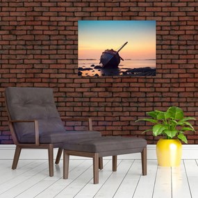 Obraz na szkle - Rozbity statek (70x50 cm)