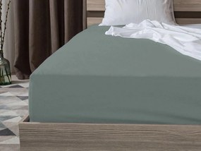 PrzytulneMieszkanie.pl Prześcieradło jersey szarozielone 180 x 200 cm