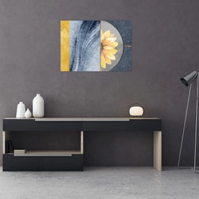 Obraz - Kształty i kwiat (70x50 cm)
