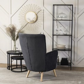 Fotel Uszak Wypoczynkowy SANTOS Szary Welurowy Nowoczesny Loft