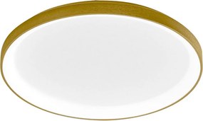 Krizia nowoczesna lampa sufitowa LED 50 W ściemnialna, 4100 lm, ciepłe światło 3000 K, aluminium w kolorze złotym, opalowy dyfuzor, Ø45 cm