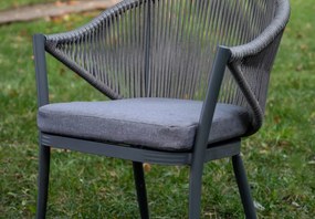Stylowy zestaw balkonowy Levante z aluminium - 2 krzesła, stolik kawowy