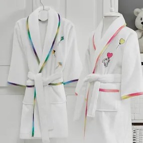 Dziecięcy szlafrok RAINBOW BOY w ozdobnym opakowaniu 2 lata (wys.92 cm) Biały