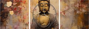 Obraz - Budda, malarstwo (z zegarem) (90x30 cm)